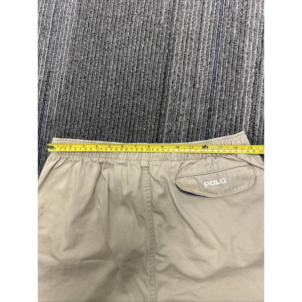 Polo by Ralph Lauren Chino Shorts Men Tan Sz M Cotton Sri Lanka Logo 90s Vintage